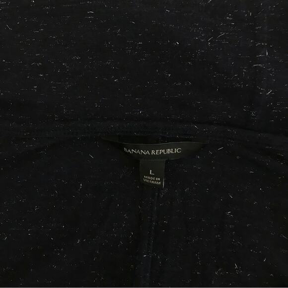 Banana Republic Navy Blue & Sliver Tee Shirt Long Sleeved Scoop Neck - Picture 5 of 5